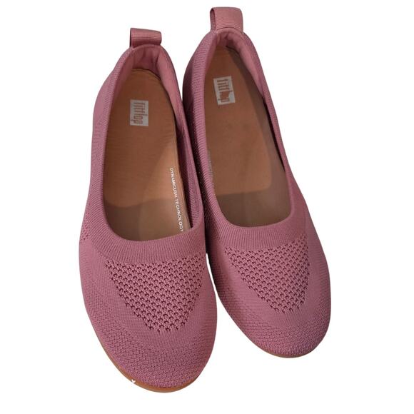 FitFlop Allegro Airyknit Ballet Flat Size 10 Rose Pink Comfort Shoe - Picture 2 of 11